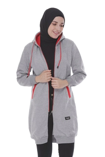 Hijacket Basic Grey X Red - HJ22